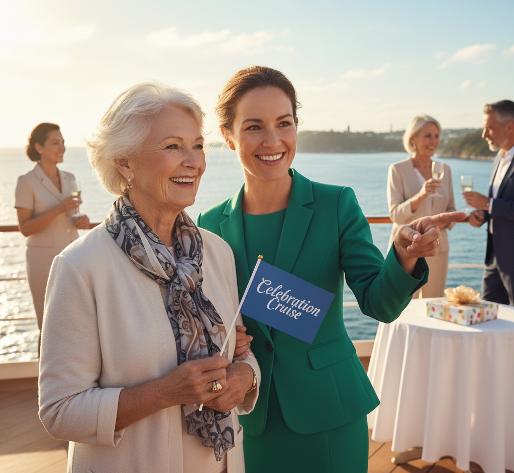 Senior enjoying travel with companion